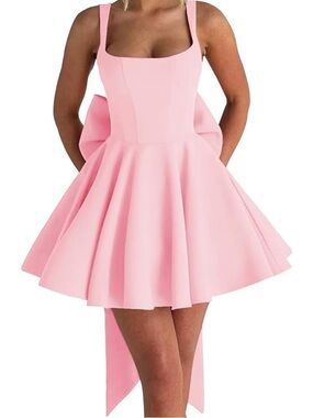 Pink Fit-and-Flare Party Dress